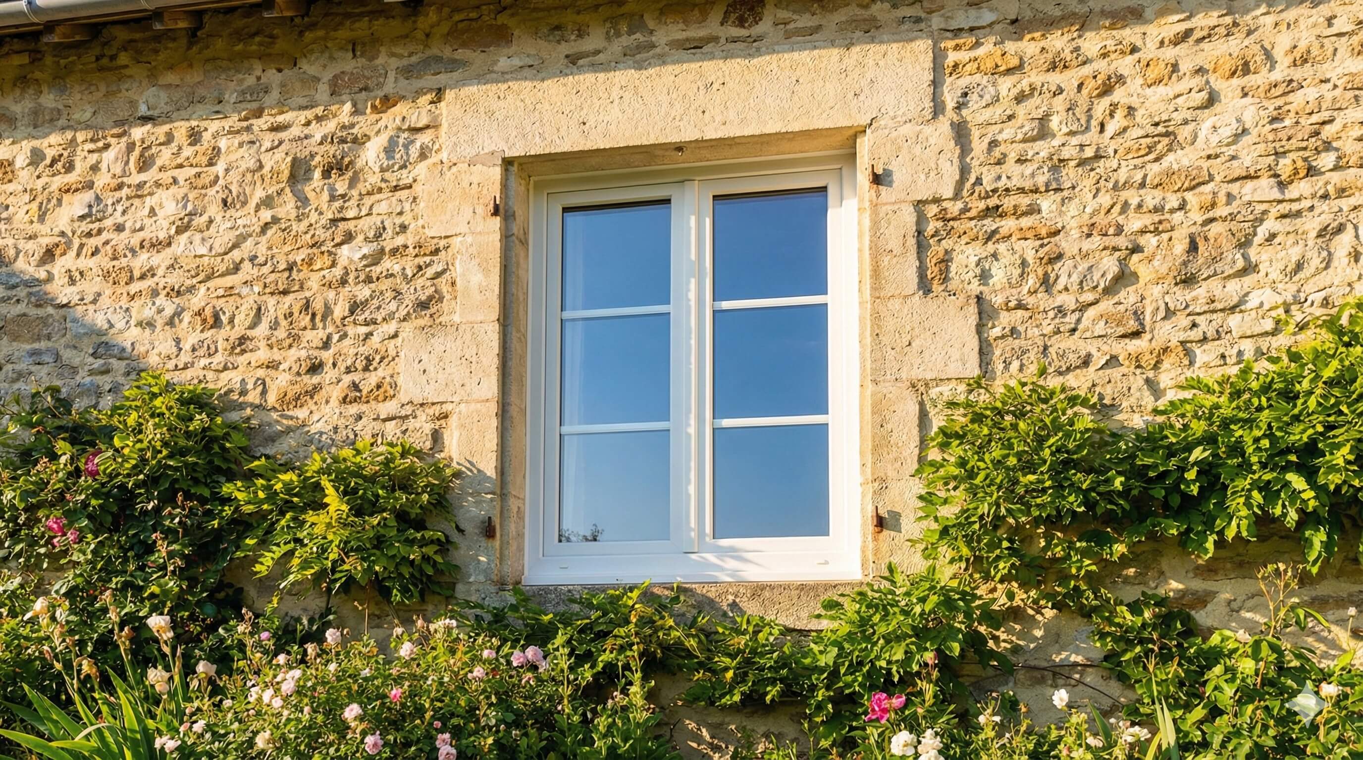 Maison avec fenêtres PVC double vitrage